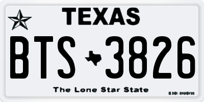 TX license plate BTS3826