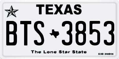 TX license plate BTS3853