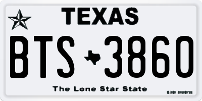 TX license plate BTS3860