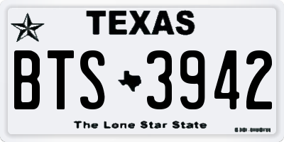 TX license plate BTS3942