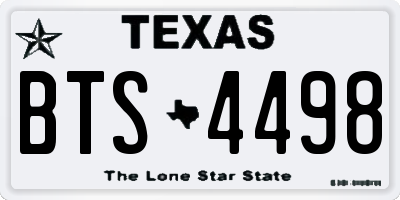TX license plate BTS4498