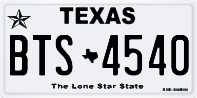 TX license plate BTS4540
