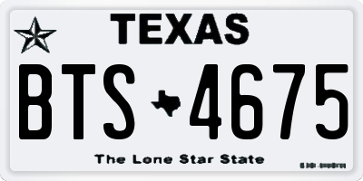 TX license plate BTS4675