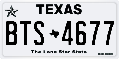 TX license plate BTS4677