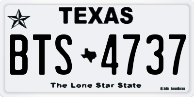 TX license plate BTS4737