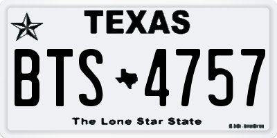 TX license plate BTS4757