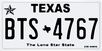TX license plate BTS4767