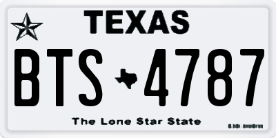 TX license plate BTS4787