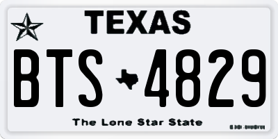TX license plate BTS4829