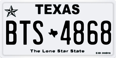 TX license plate BTS4868