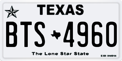 TX license plate BTS4960