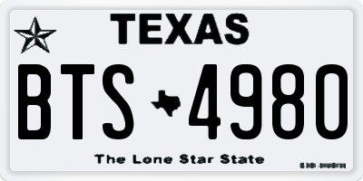 TX license plate BTS4980