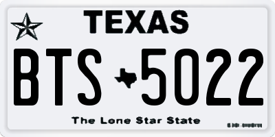 TX license plate BTS5022