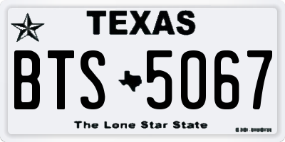 TX license plate BTS5067