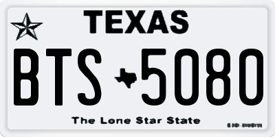TX license plate BTS5080