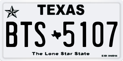 TX license plate BTS5107