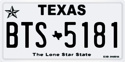 TX license plate BTS5181