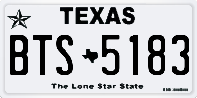 TX license plate BTS5183