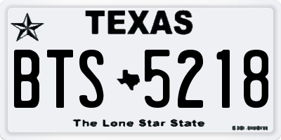 TX license plate BTS5218