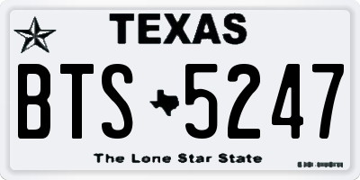 TX license plate BTS5247