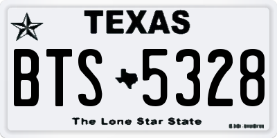 TX license plate BTS5328