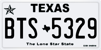 TX license plate BTS5329