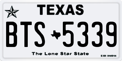TX license plate BTS5339