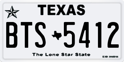 TX license plate BTS5412