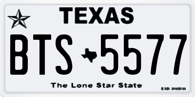 TX license plate BTS5577