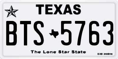 TX license plate BTS5763
