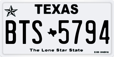 TX license plate BTS5794