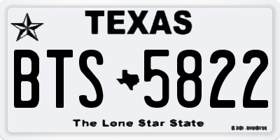 TX license plate BTS5822
