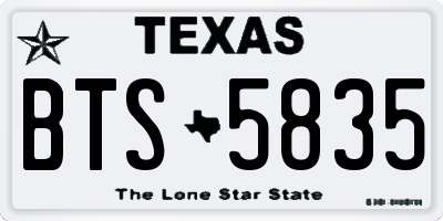 TX license plate BTS5835