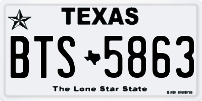 TX license plate BTS5863