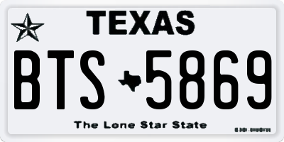 TX license plate BTS5869