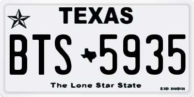 TX license plate BTS5935
