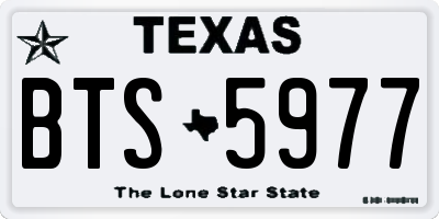 TX license plate BTS5977