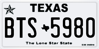 TX license plate BTS5980