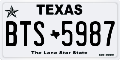 TX license plate BTS5987