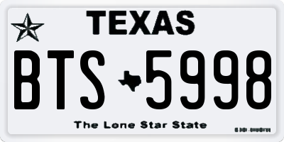 TX license plate BTS5998