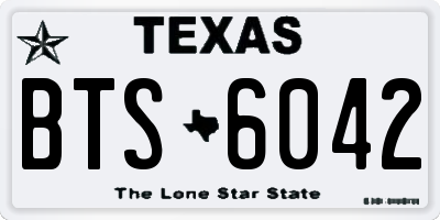 TX license plate BTS6042