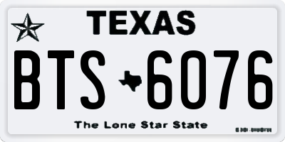 TX license plate BTS6076