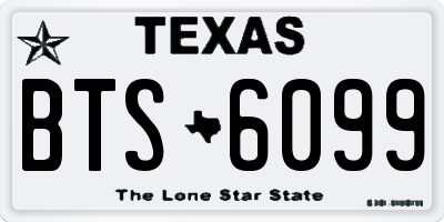 TX license plate BTS6099