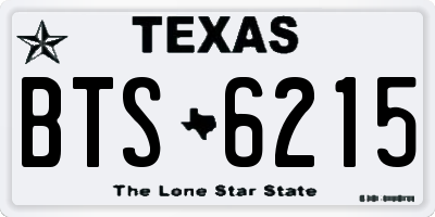 TX license plate BTS6215