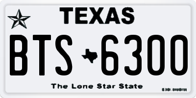 TX license plate BTS6300