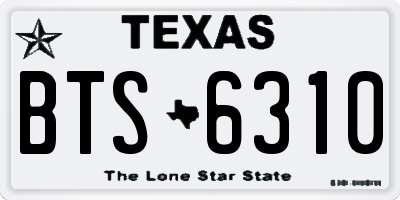 TX license plate BTS6310