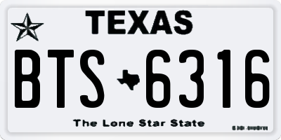 TX license plate BTS6316