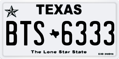 TX license plate BTS6333