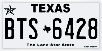 TX license plate BTS6428