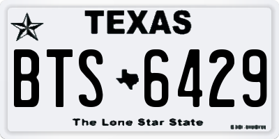 TX license plate BTS6429